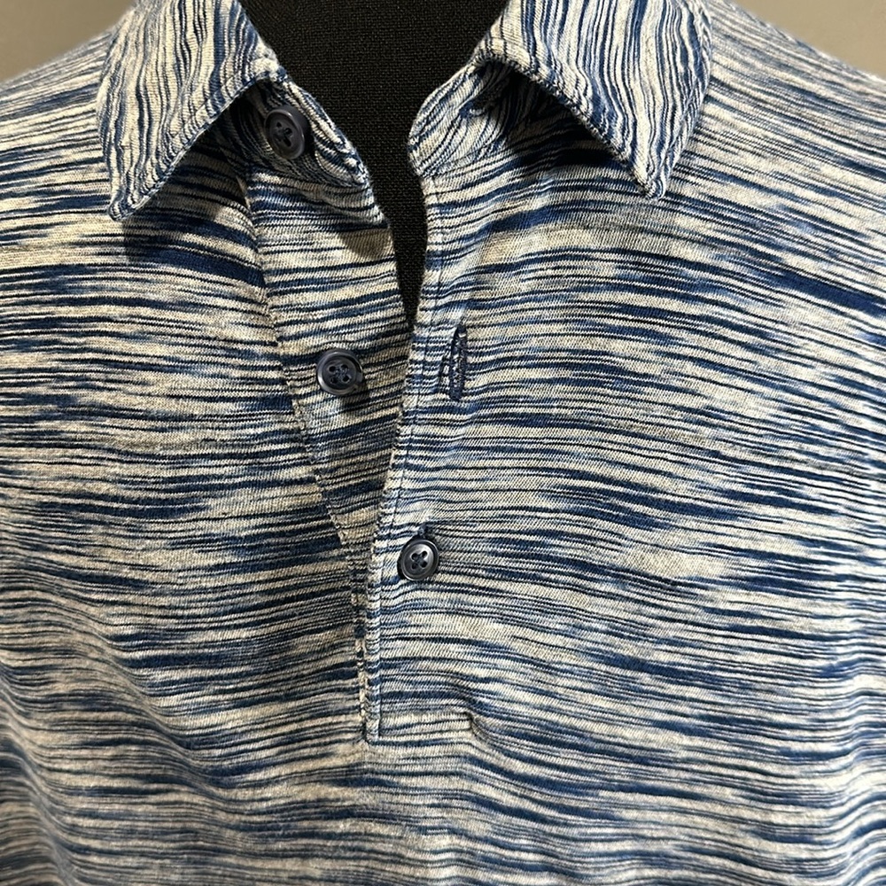 Johnson & Murphy Space Dye Polo in Blue & Grey